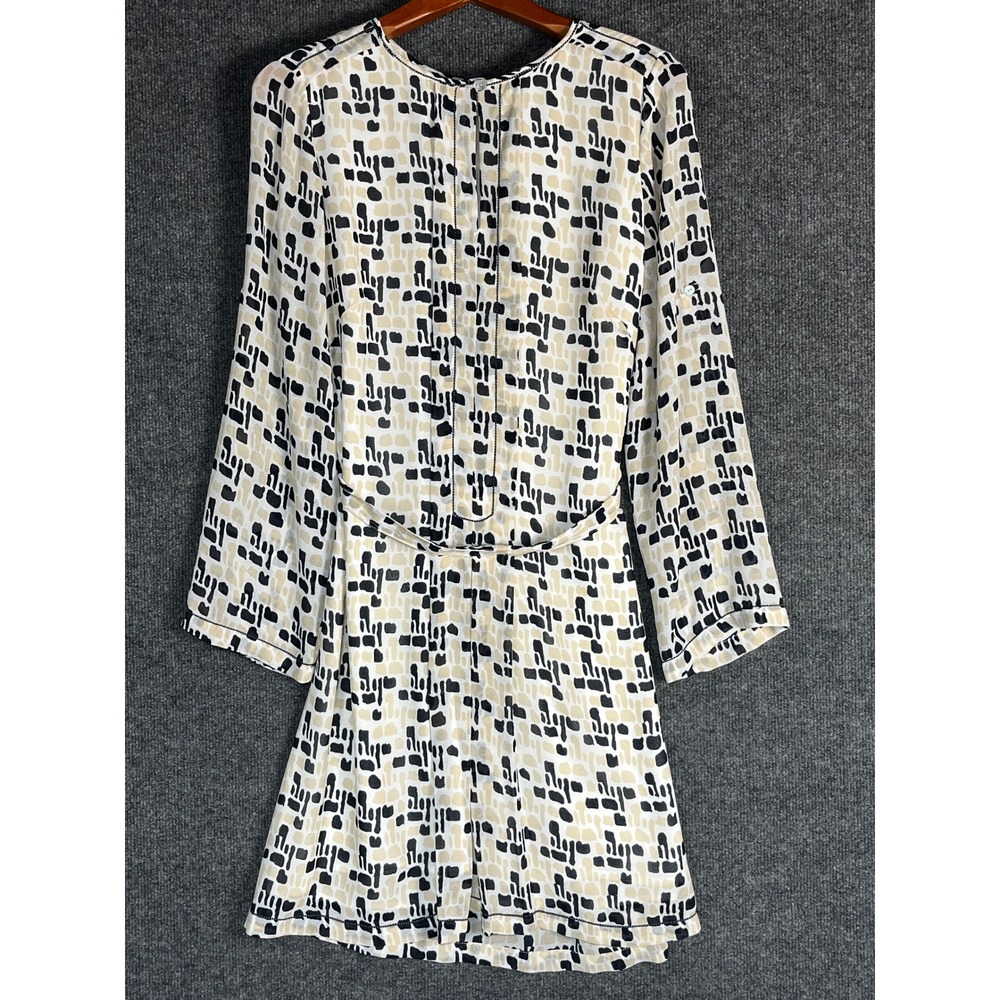 MSSP Max Studio Specialty Products Abstract Block Print Roll Tab Dress Large